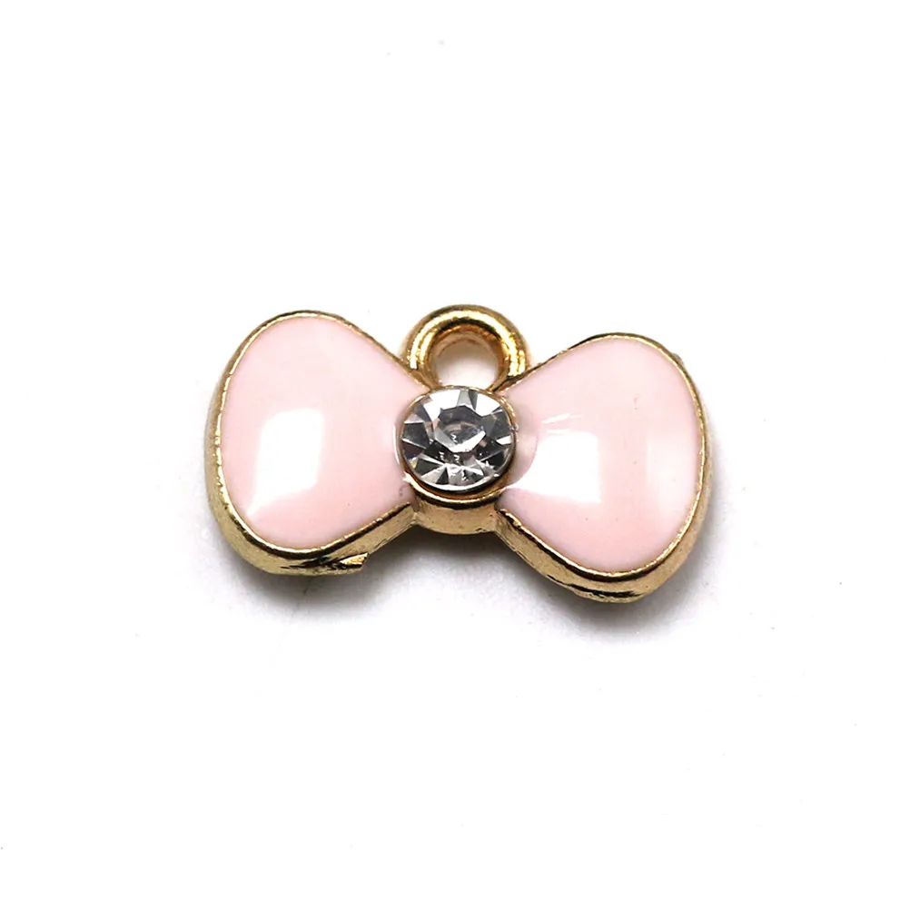 

20 шт. подвесок в форме банта для изготовления украшений, подвески из сплава, аксессуары для рукоделия, модные украшения, ожерелья, браслеты, брелоки, розовые