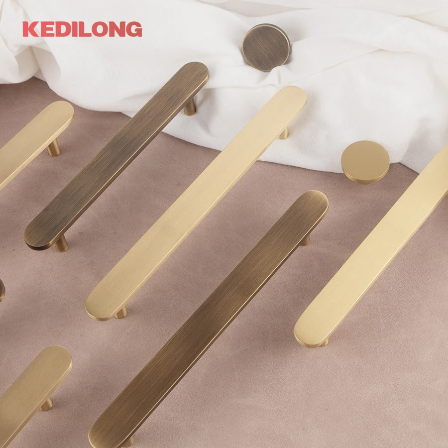 KEDLO Messing Effen Verlengde Lengte Kast Ladedeur Antiek Messing Handvat 4-25 Inch 500mm Trekstang - afbeelding 2