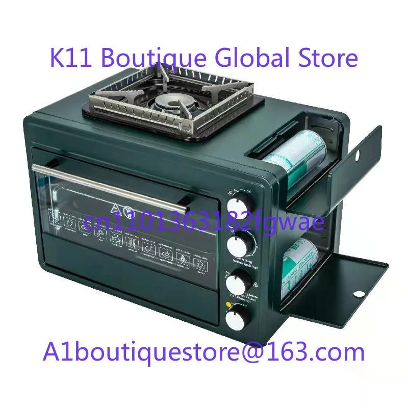 Household Multifunctional Outdoor Gas Pizza Oven Camping Gas Stove 2-in-1 Box Oven Portable Small Baking Oven