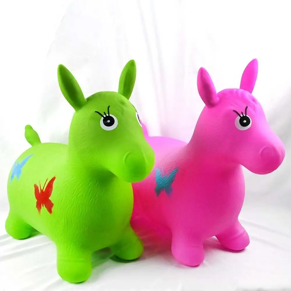 跳ねる馬のおもちゃ バウンス馬のおもちゃ 子供用インフレータブルトランポリン 動物の形をしたPVCインフレータブルおもちゃ バウンス乗用玩具