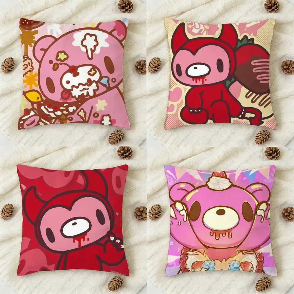 

Anime Gloomy bear Cute Double-sided Printed Square Decorative Cushion Cover for Sofa Living Room Home Decor