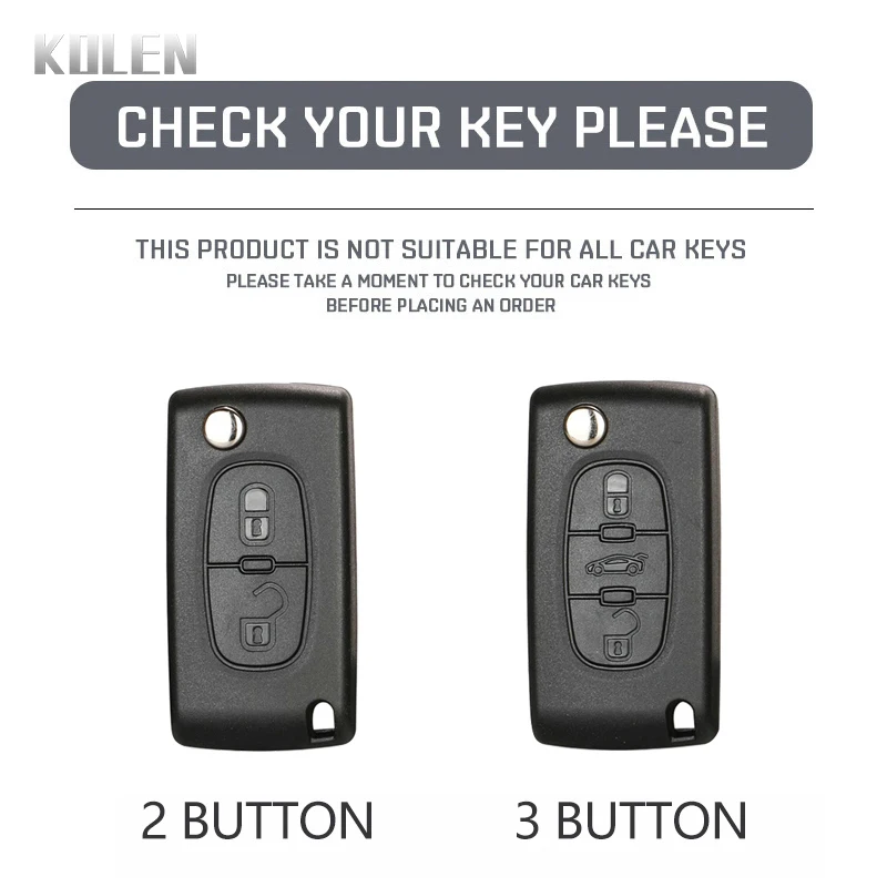 ABS Carbon Fiber Car Flip Key Case Cover For Peugeot 107 207 307 308 407 607 3008 5008 For Citroen Xsara Picasso C3 C4 C5 C6 C8