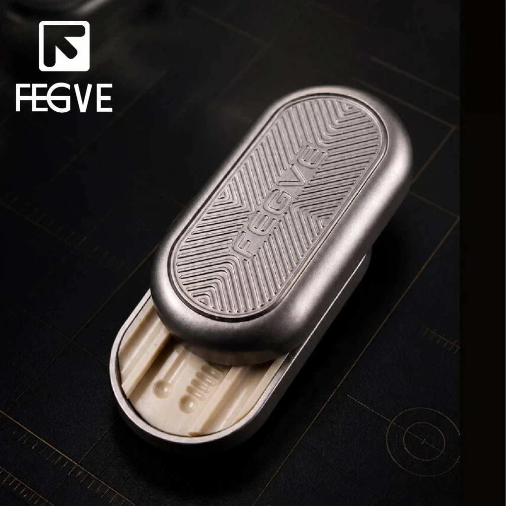 FEGVE EDC Titanium Fidget Slider Stress Relief Toy Fidget Toys Adults Push Slider Fidget Toys For Adults Anxiety Relief Gadget