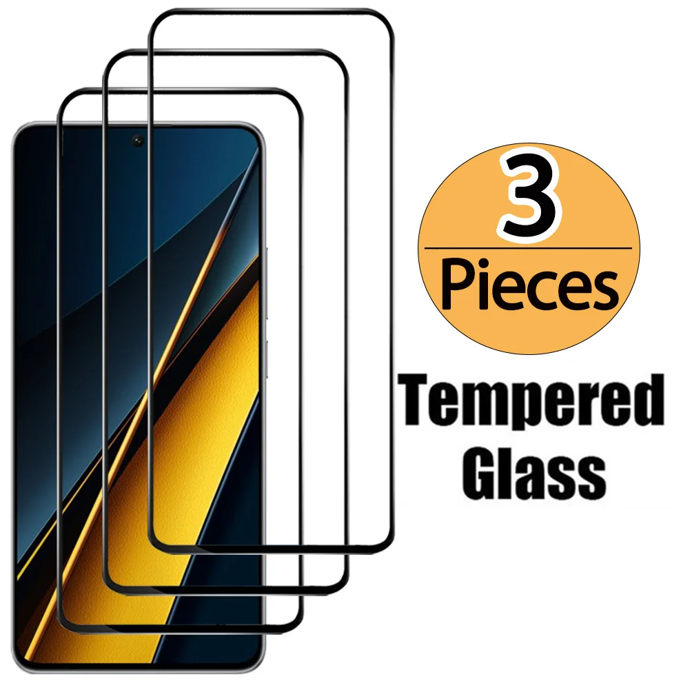 

3 Pcs/Lot, 9D & 9H Protective Glass for Poco X6 Pro Tempered Film Pocophone X6 Pro Screen Protector Poco X 6 Pro 5G Glass