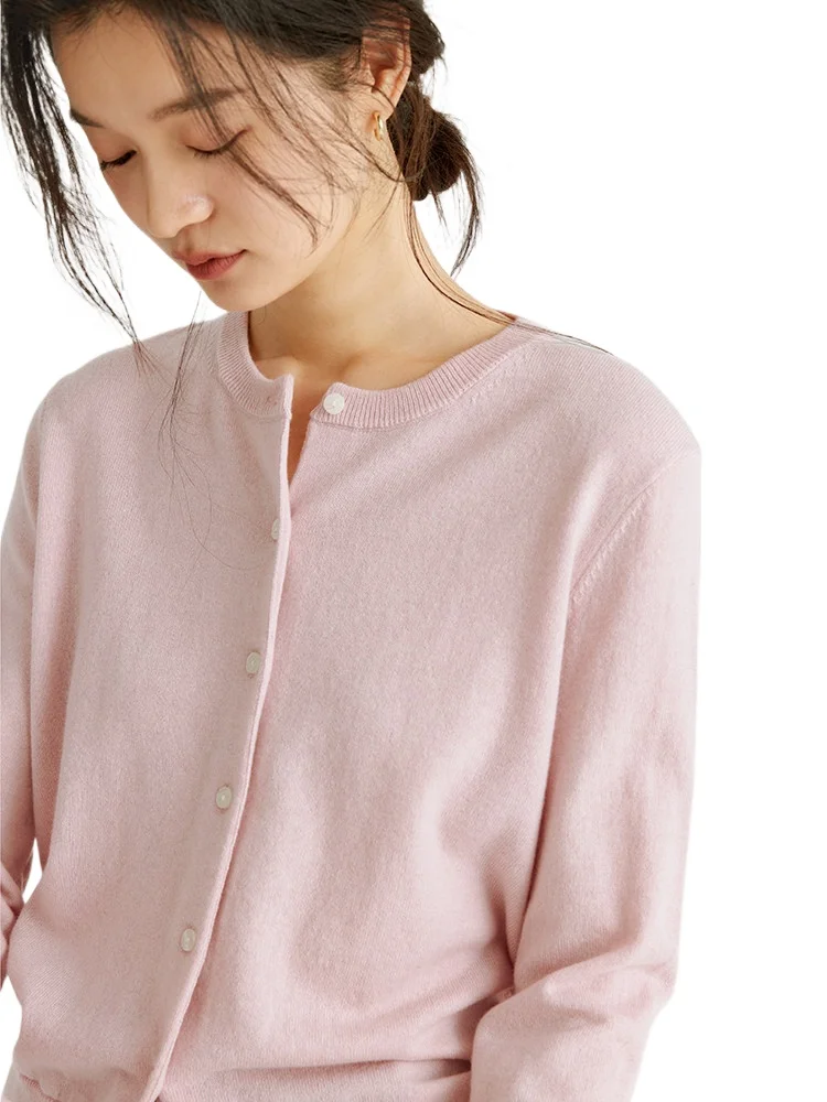 

Rigid demand B preparation~ Consinee AU series 12-pin encrypted 100% pure cashmere top crew neck cardigan sweater jacket