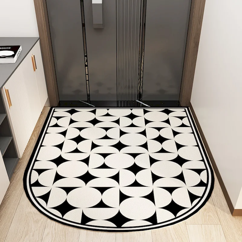 VIKAMA Geometric Semi Circular Game Table Carpet Geometric Anti Slip Noise Reduction Soft Carpet Home Decoration