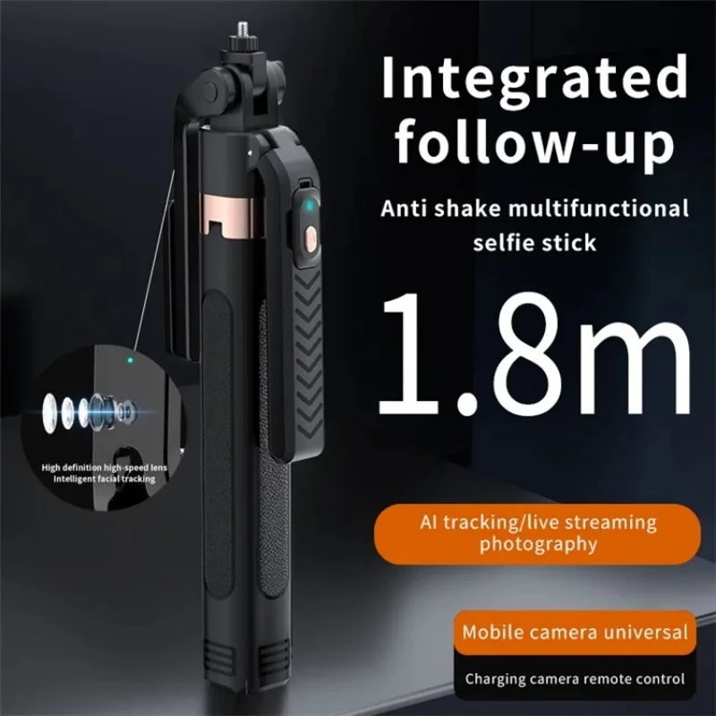 CL09 1.8m Handheld Selfie Stick 360 Degree Rotation AI Intelligent Tracking Gimbal Tripod 3 in 1 Gimbal Stabilizer Selfie Stand