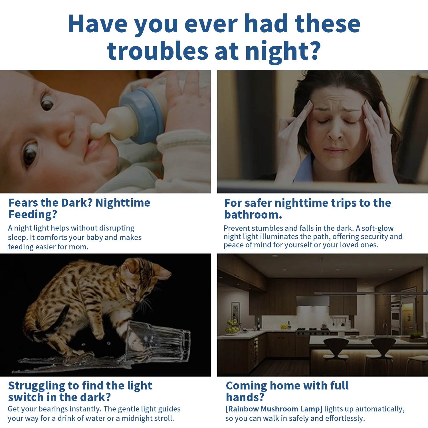 المكونات في أضواء الليل LED مصباح الغسق إلى الفجر الاستشعار المدخل المطبخ الحمام ديكور عيد الميلاد الخفيفة #6