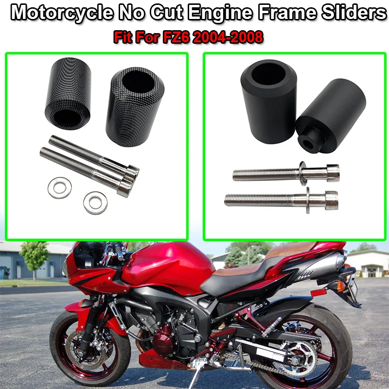 FZ600 Not Cut Motorcycle Accessories Frame Sliders Crash Pads  Engine Falling Protection Fit For Yamaha YZF FZ6 FAZER 2004-2012