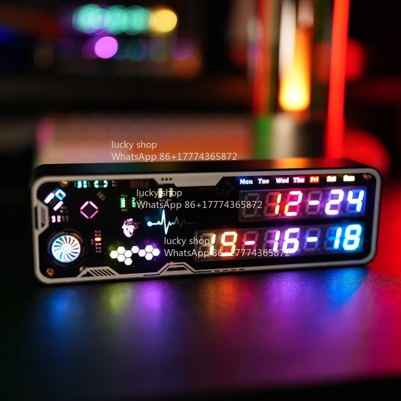 Cyberpunk Tech Sense Ornament Glow Tube Fluorescent Tube Clock Gift