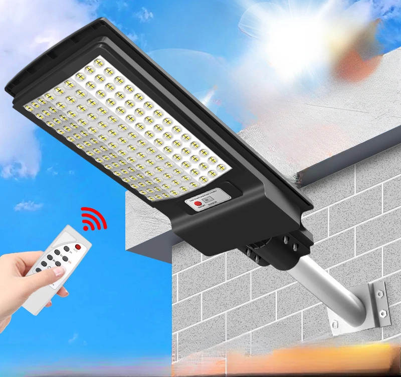 500W Outdoor Solar LED Street Light for Home, Waterproof, Lightning and Automatic Sensing, All-In-One Yard Lamp for Illumination