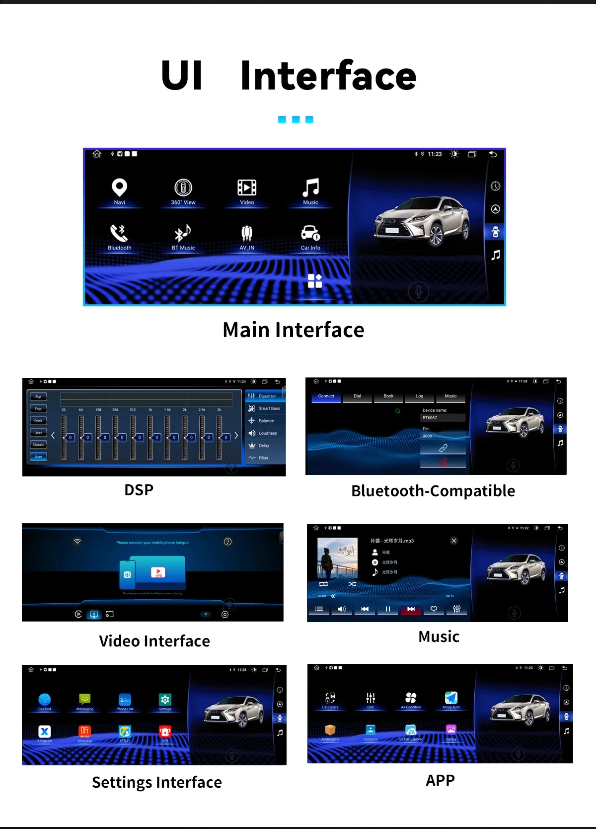 Autó Rádióadó android 14 számára lexus Az ES250 ES350 es300h 2012-2018 hifi Multimédia Játszadozó GPS Kormánymű automat carplay Hamis színben tüntet fel