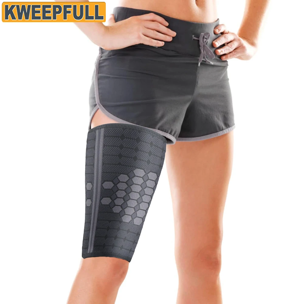 

1Pcs Thigh Brace Support, Thigh Wrap Hamstring Compression Thigh Sleeve Upper Leg Compression Sleeve Leg Slimmer for Women Men