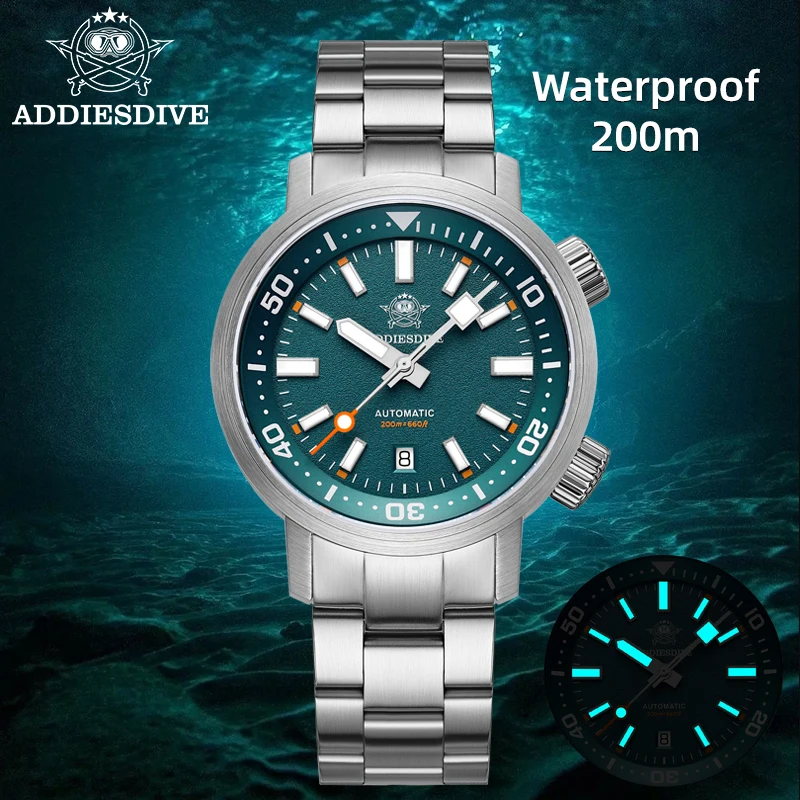 

ADDIESDIVE Men's Watch Sapphire Grass AD2541 relogios masculino BGW9 Super Luminous 200M Waterproof Automatic Mechanical Watches