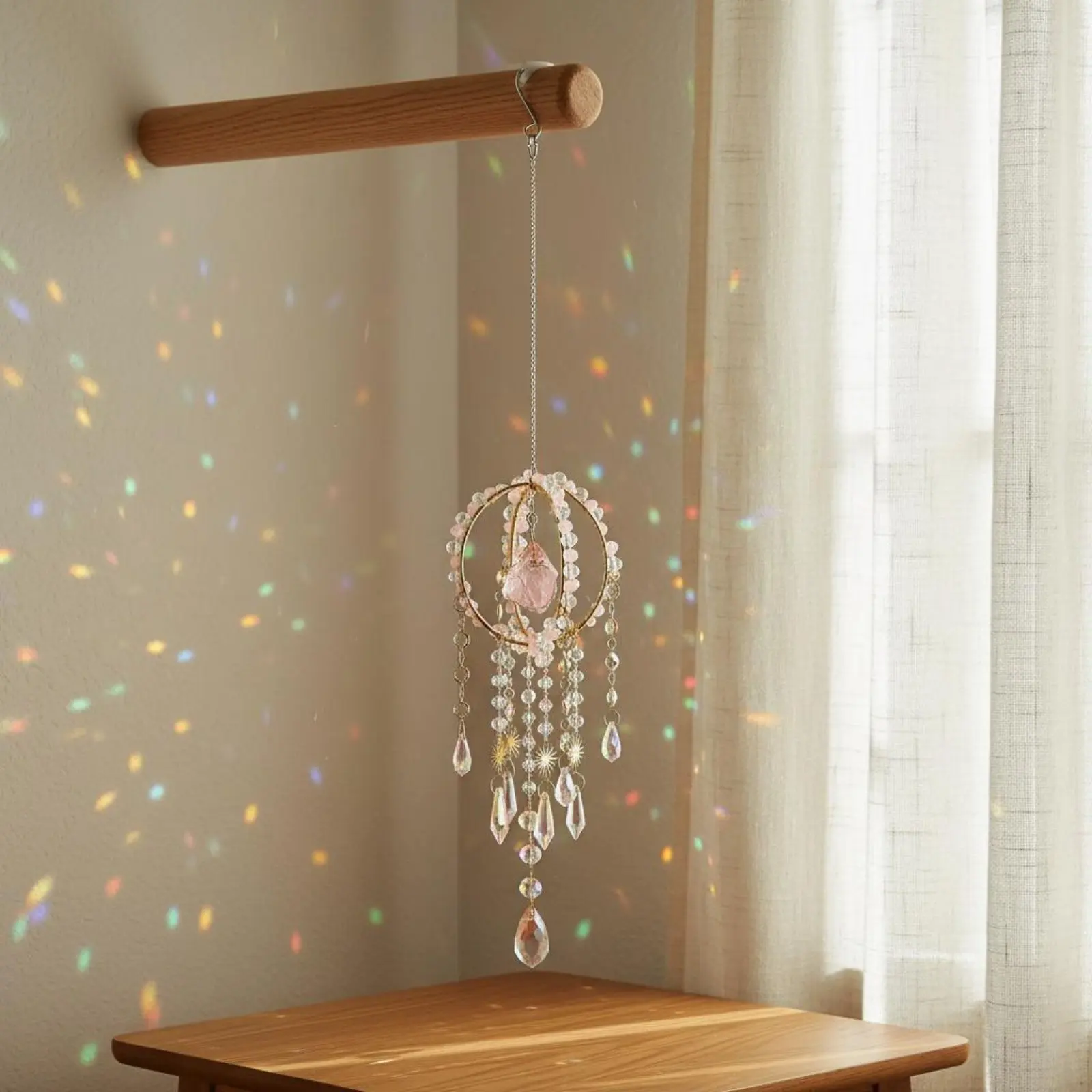 Crystal Sun Catcher Light Catching Crystal Suncatcher Rainbow Creator Glittering Window Ornament Gift Idea for Garden, Patio