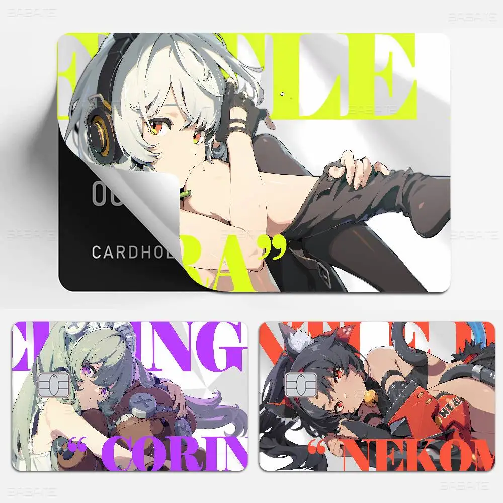 Z-zenless Zone Zero Anime Different Styles Poker Sticker Film Tape Skin For Credit Card Debit Card Big Chip