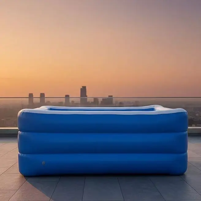 New Type Rectangular Above Ground Commercial Grade Pvc Inflatable Water Swimming Pool For Adults And Children