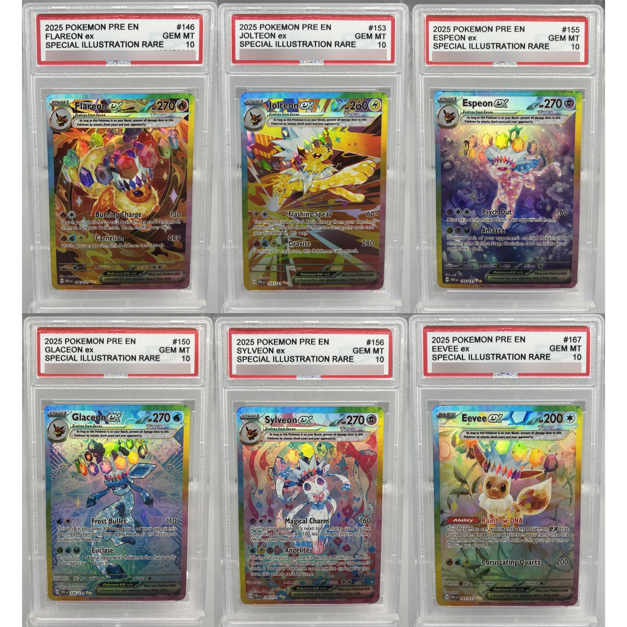 

Self Made PTCG Eeveelution Umbreon Espeon Sylveon English Rating Card Diy Copy Version Anime Collection Card Gift Toy