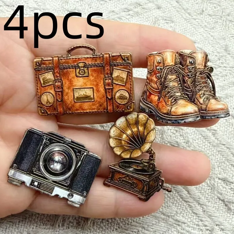 4pcs Retro 80s 90s Enamel Pins Vintage Cassette Tape Brooches Old School Lapel Pins for Backpacks Jewelry Gift For Friends