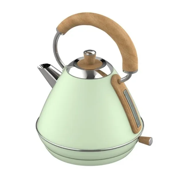 Teko listrik สแตนเลสสตีลสไตล์เรโทรความจุขนาดใหญ่220V ปิดอัตโนมัติสำหรับใช้ในบ้าน