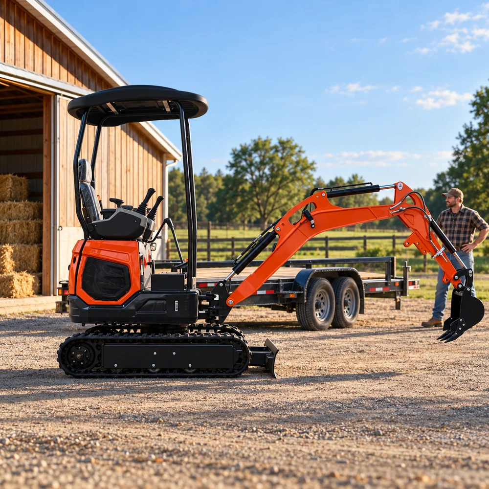 OKW18U 1500kg Mini Excavator with 2m Digging Depth Telescopic Undercarriage for Narrow Access Projects