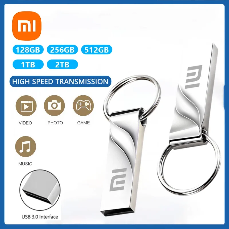 محرك فلاش Xiaomi 2 تيرا بايت USB 3.2 عالي السرعة لنقل بيانات الهاتف محمول قلم معدني محرك TypeC بندريف مقاوم للماء SSD تخزين الكمبيوتر