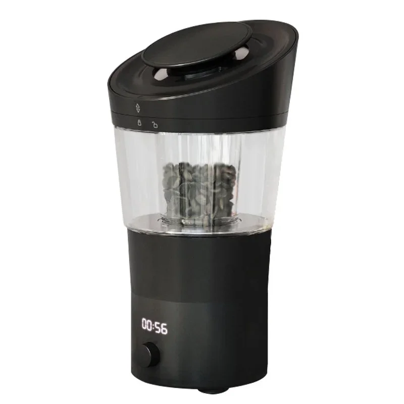 #Desktop Electric Coffee Roaster Clear View Glass Container Digital Countdown Control Even Heating Mini Coffee Bean Baker