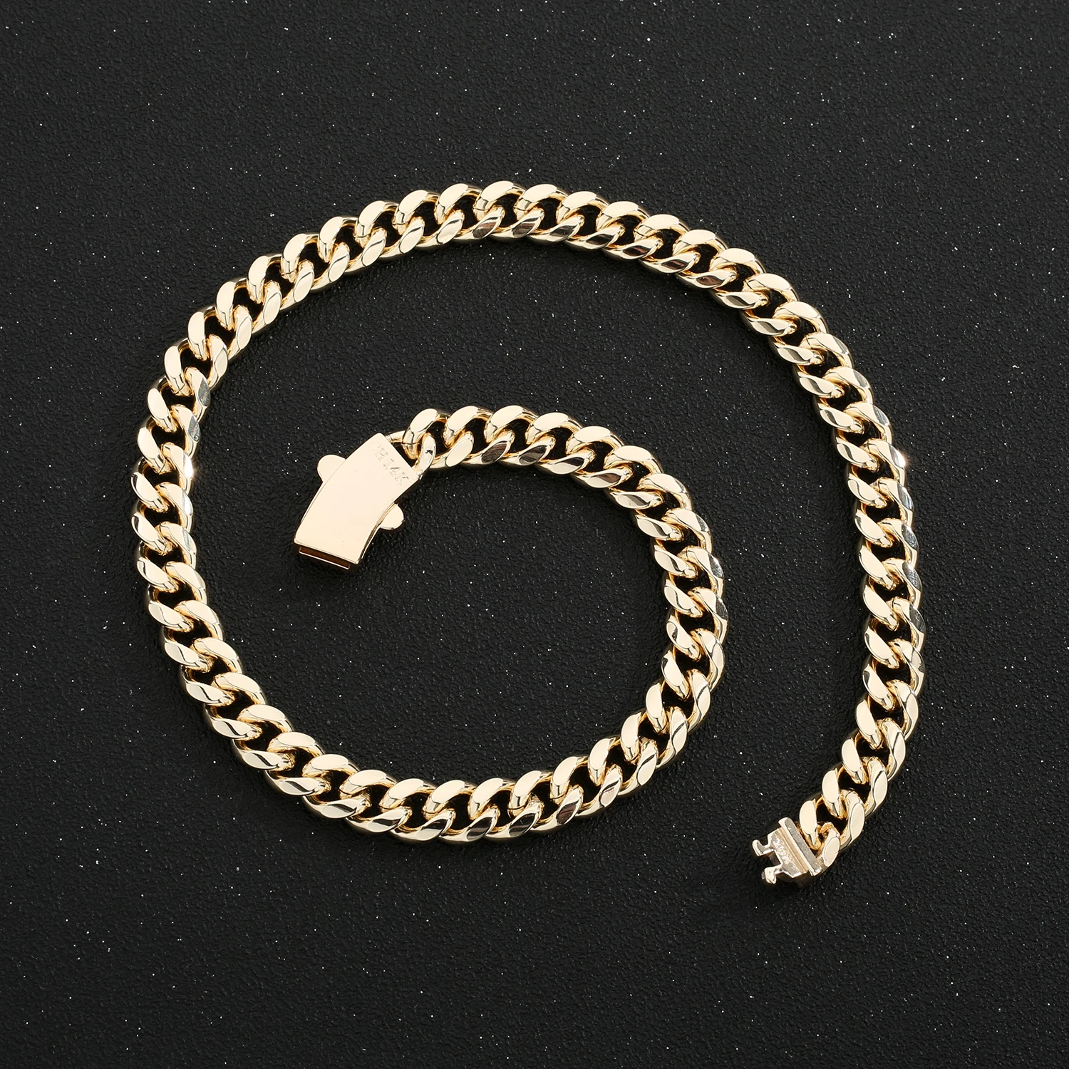 

Free Shipping 14k Gold Plated Monaco Chain Black X Clasp 10mm Bracelet and Necklace Valentine's Day Gifts Gifts for Girlfriend