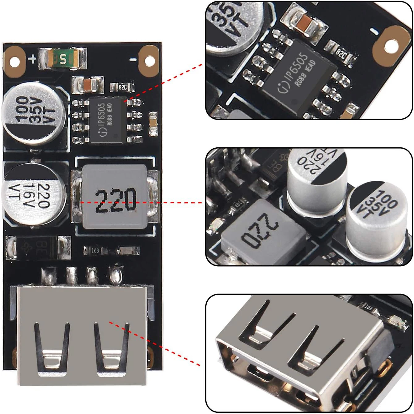 Convertisseur abati eur de DC-DC USB QC3.0 QC2.0 chargeant la technologie abati eur 6-32V 9V 12V 24V à la carte rapide rapide de chargeur