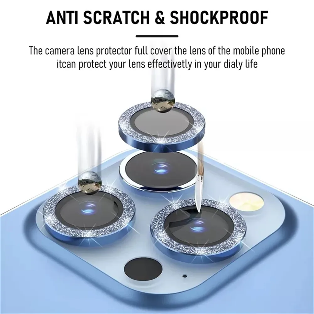Camera Protection For Iphone 16E 16Pro 15 14 Plus 13 Pro Max Lens Tempered Glass On iphone 15 Pro Max Metal Ring Protector Film