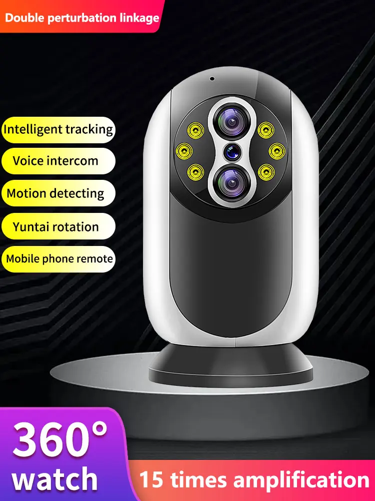 4MP 390Eyes APP  Dual Lens  15x Full Color Wireless PTZ  Intercom IP Dome  Camera AI Humanoid Detection CCTV Baby Monitor TC165