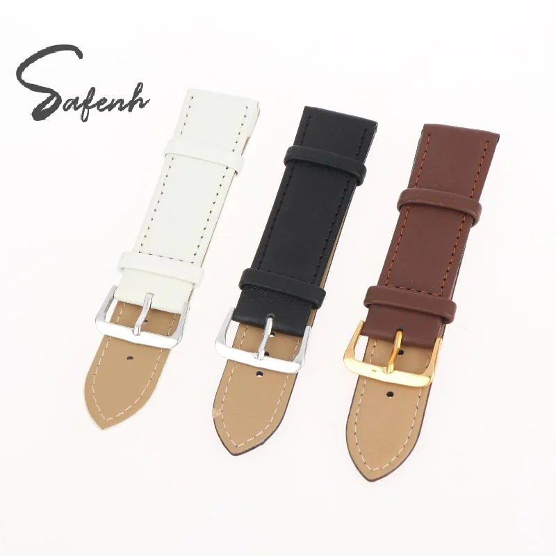 10mm 12mm 14mm 16mm 18mm 20mm 22mm PU Leather Watch Strap For Unisex Soft Leather Wrist Band Universal Sport Bracelet
