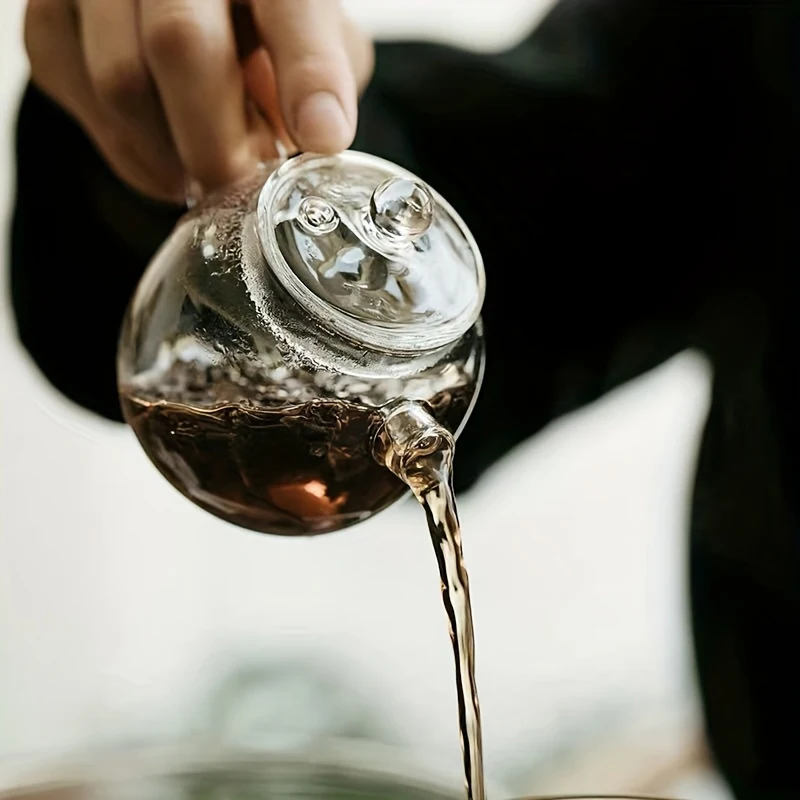 {H} 150/250ml Mini Clear Glass Teapot High Borosilicate For Hot Beverages Teapot For One Person Use Kung Fu Tea