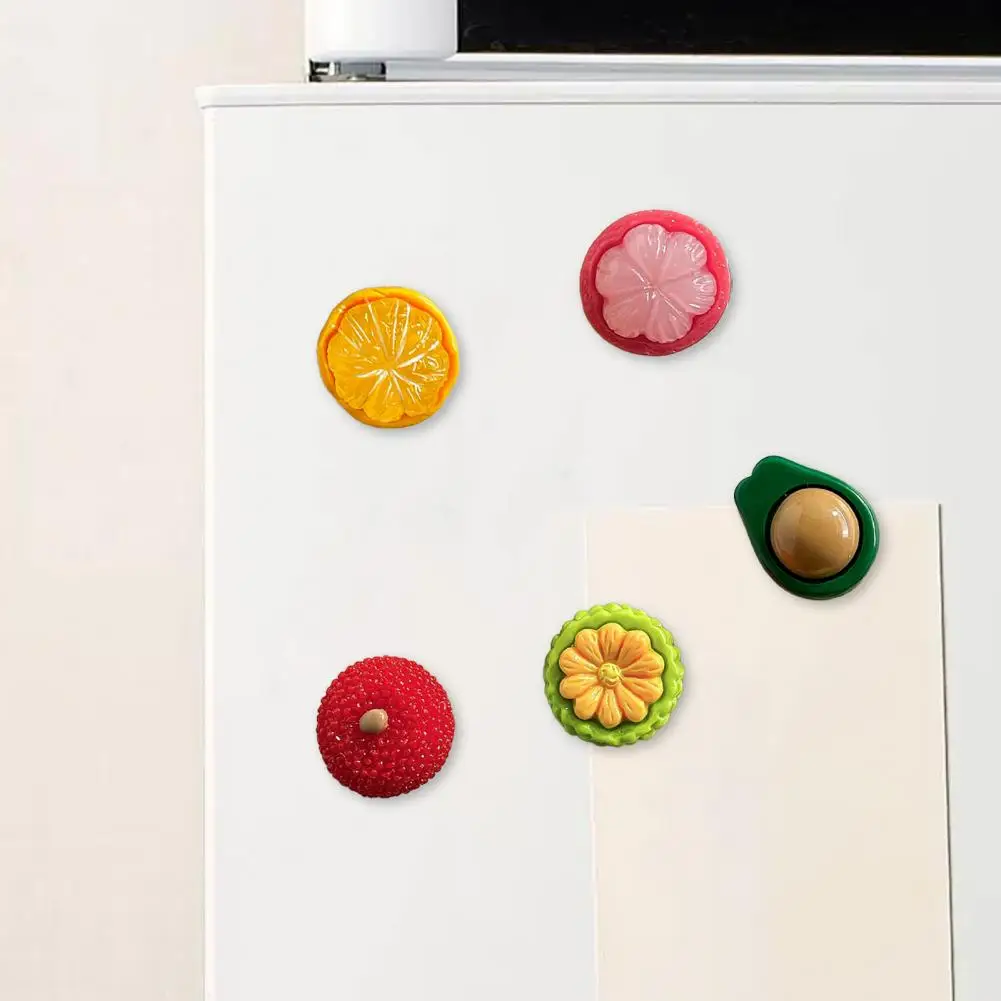 3d Fruit Fridge Magnet 5pcs 3d Simulated Fruit Refrigerator Magnets Set Resin Waxberry Orange Avocado Mangosteen for Kitchen