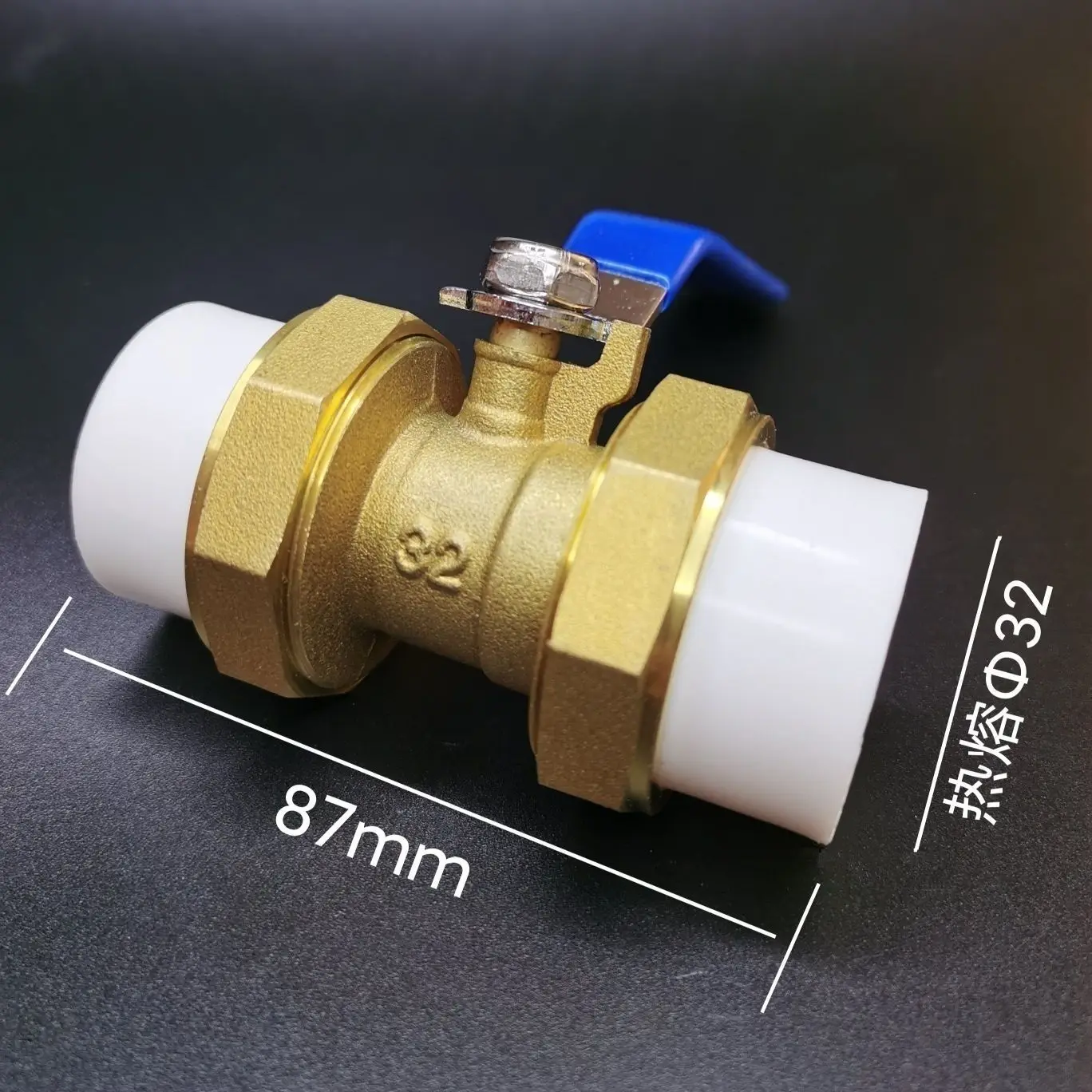 All-copper PPR double live connection copper ball valve hot melt pipe high temperature radiator special connection ball valve