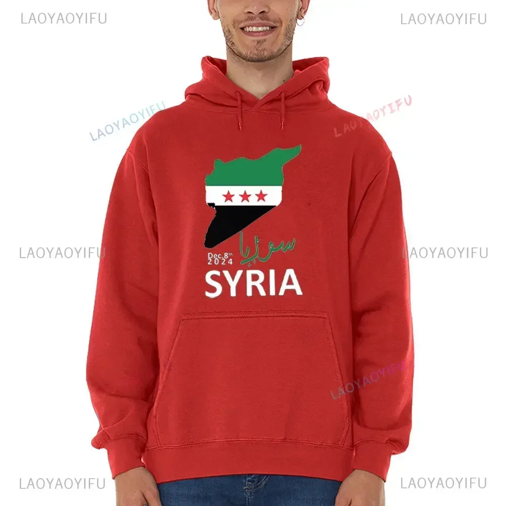 Syria Grpahic Sweatshirt for Women Clothes 2024 Syria Flag Long Sleeved Street Casual Hoodie Pullovers Sports GYM Tops 3XL