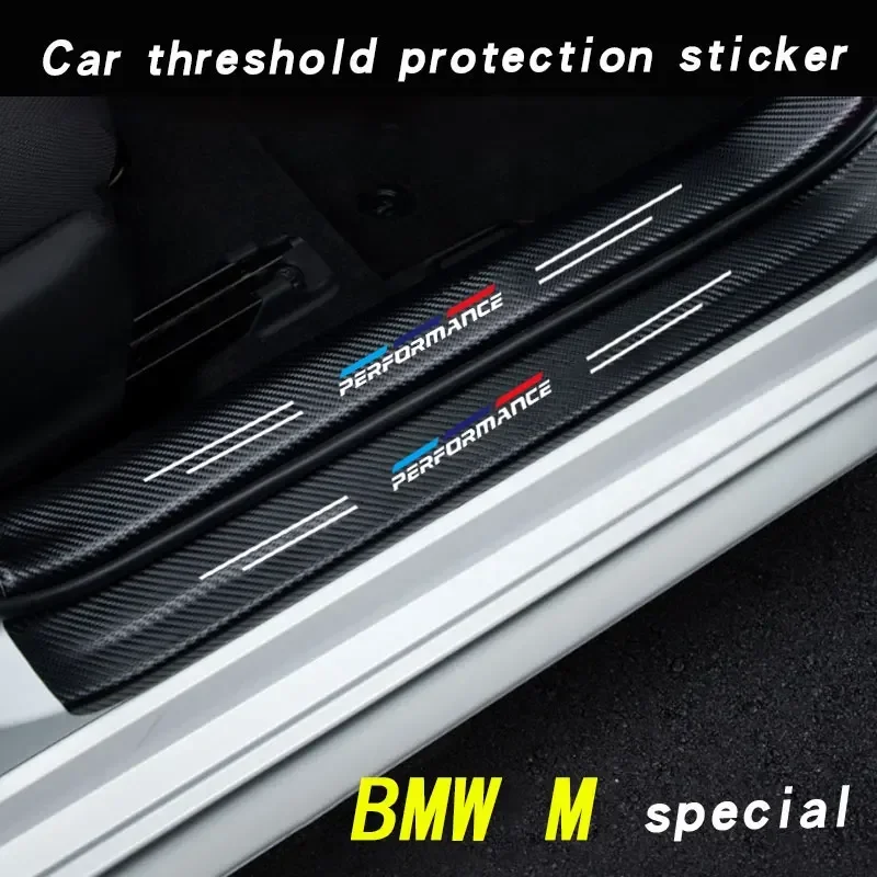 For BMW Car Door Sill Stickers Accessories for BMW M Power Performance E46 E39 E90 E36 E60 E34 E30 F30 F10 X1 X3 X5 E92 G30