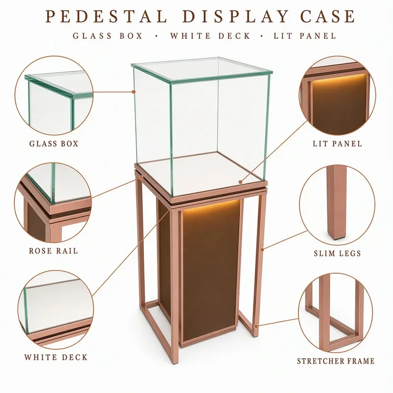 custom.Custom Jewelry Display Cabinet Luxury Vertical Showcase Illuminated Glass Side Panel Jewelry Store Fixture