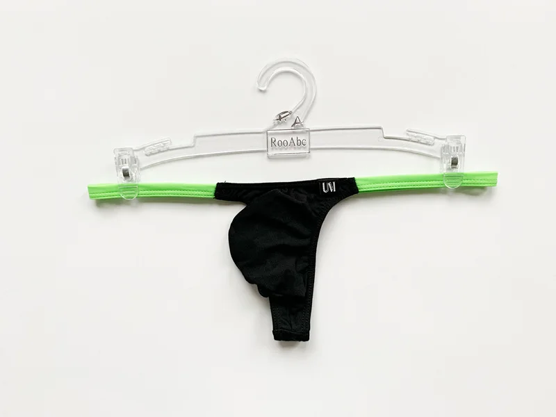 Men's Low Waist G String Mini Thong Sexy Underwear Elastic Transparent T-Back Breathable Modal Erotic Underpants