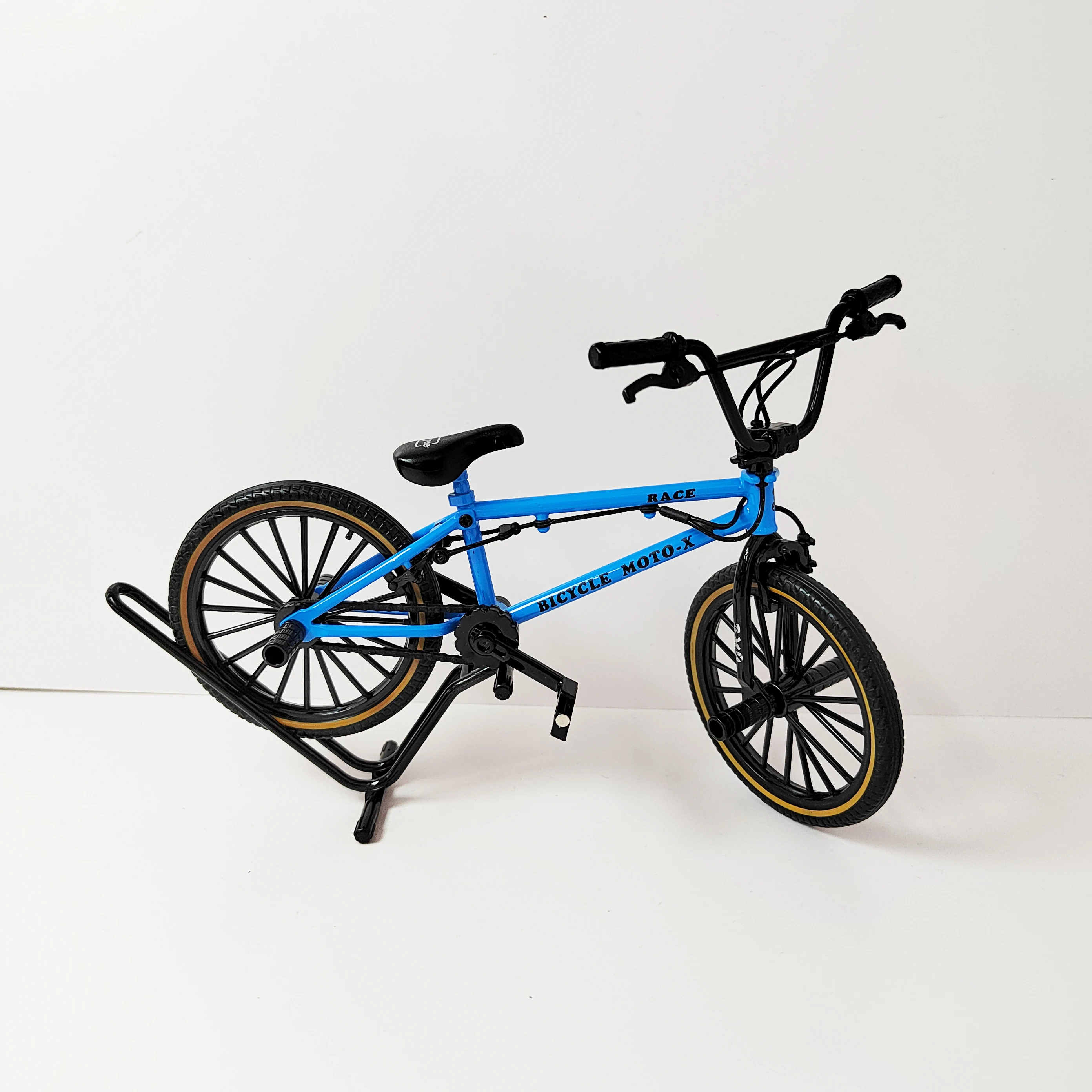 Mini bicicleta todoterreno de aleación azul para niños, modelo de bicicleta de dedo, juguete de bicicleta de montaña, adorno de colección, regalo para niños, 1:8