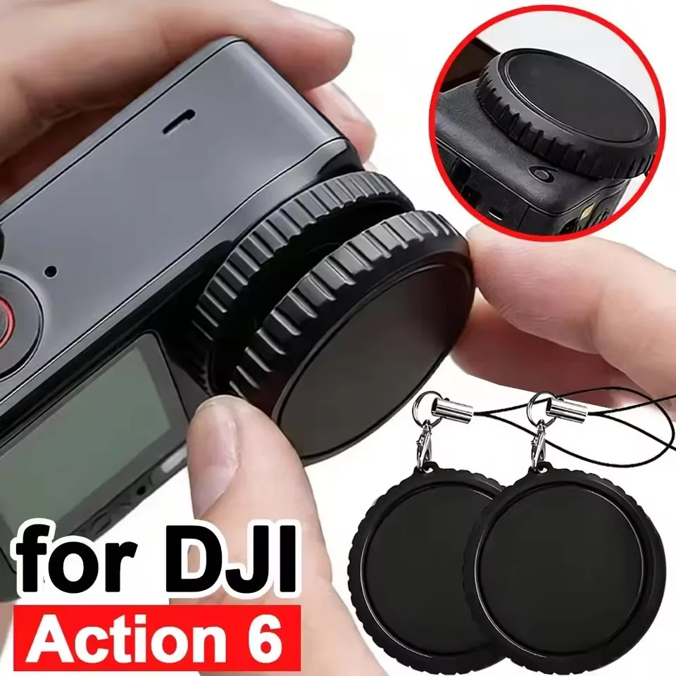 Camera Lens Protective Caps for DJI Osmo Action 3 4 5 Pro 6 Non Slip Silicone Dust-proof Cameras Cover for DJI Action 5Pro
