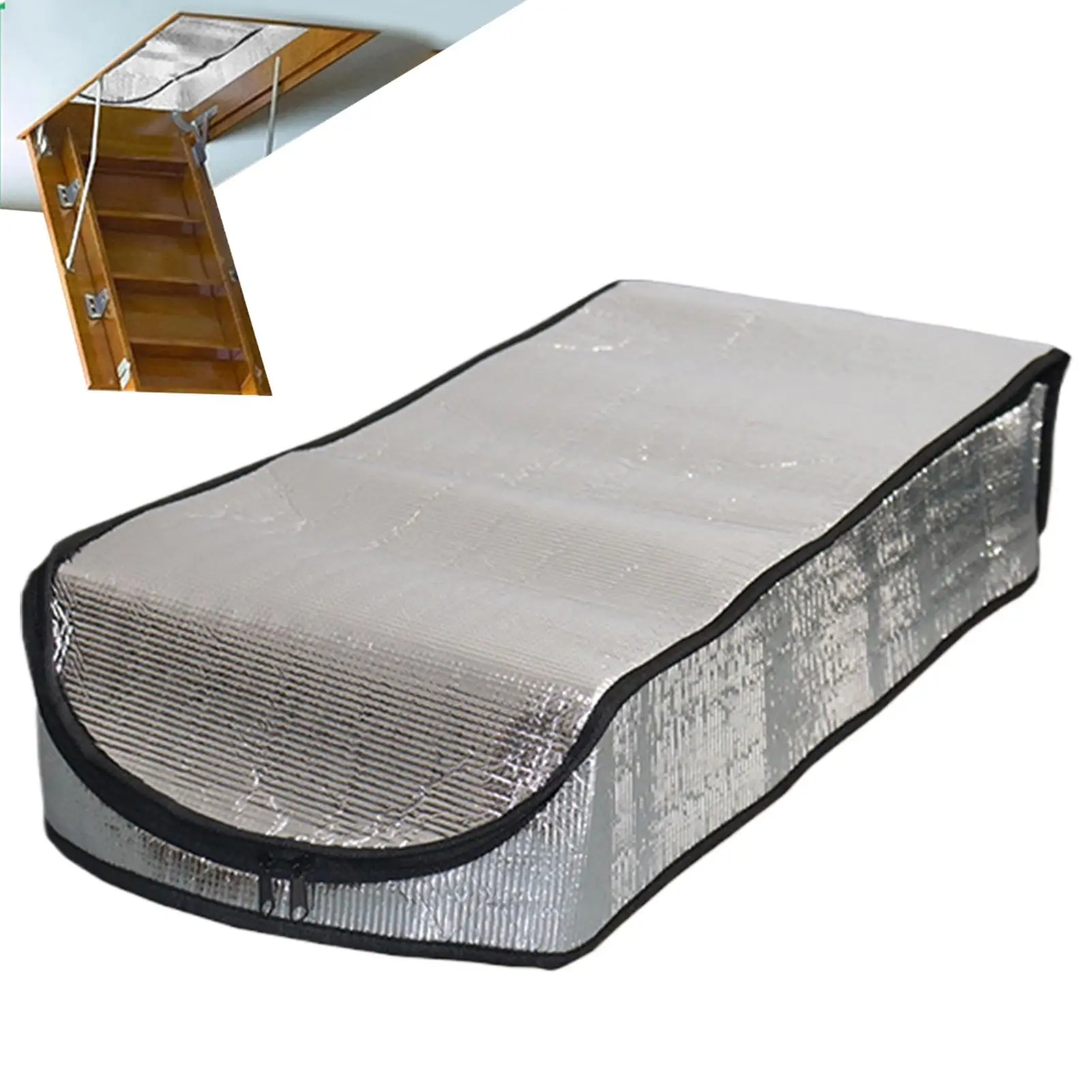 Attic Stairway Insulation Cover Energy Saving Attic Stair Door Ladder Double Bubble Insulation Pull Down Stairs Tent with Zipper