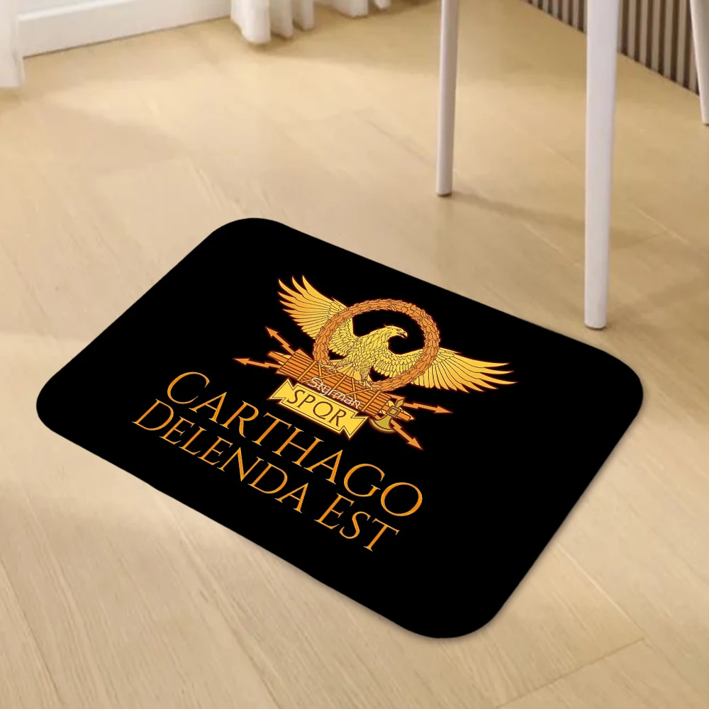 Carthago Delenda Est SPQR Doormat Living Room Carpet Entrance Bathroom Floor Mat  Door Rug Home Decoration 260