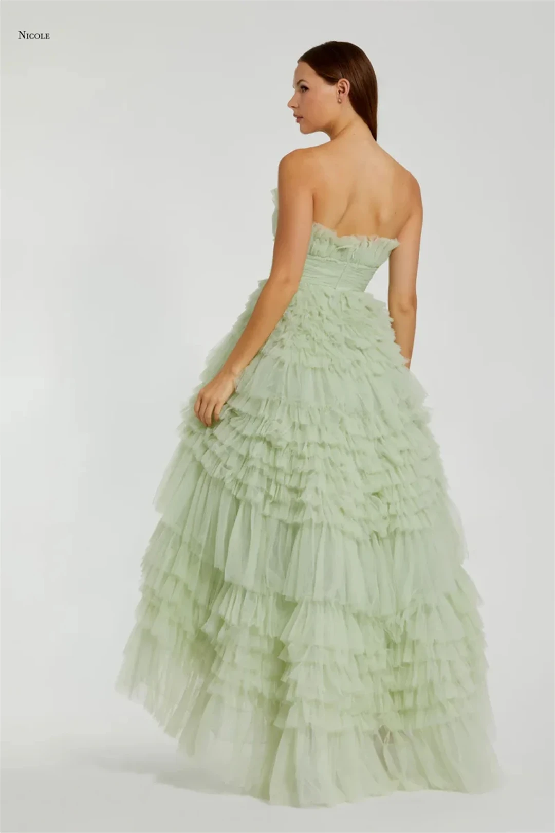 Nicole Eleganckie Sukienki na Bal Maturalny Luksusowa Suknia Wieczorowa 2025 Linia A Bez Ramiączek Eleganckie Sukienki Damskie na Specjalne Okazje Szyte na Miarę