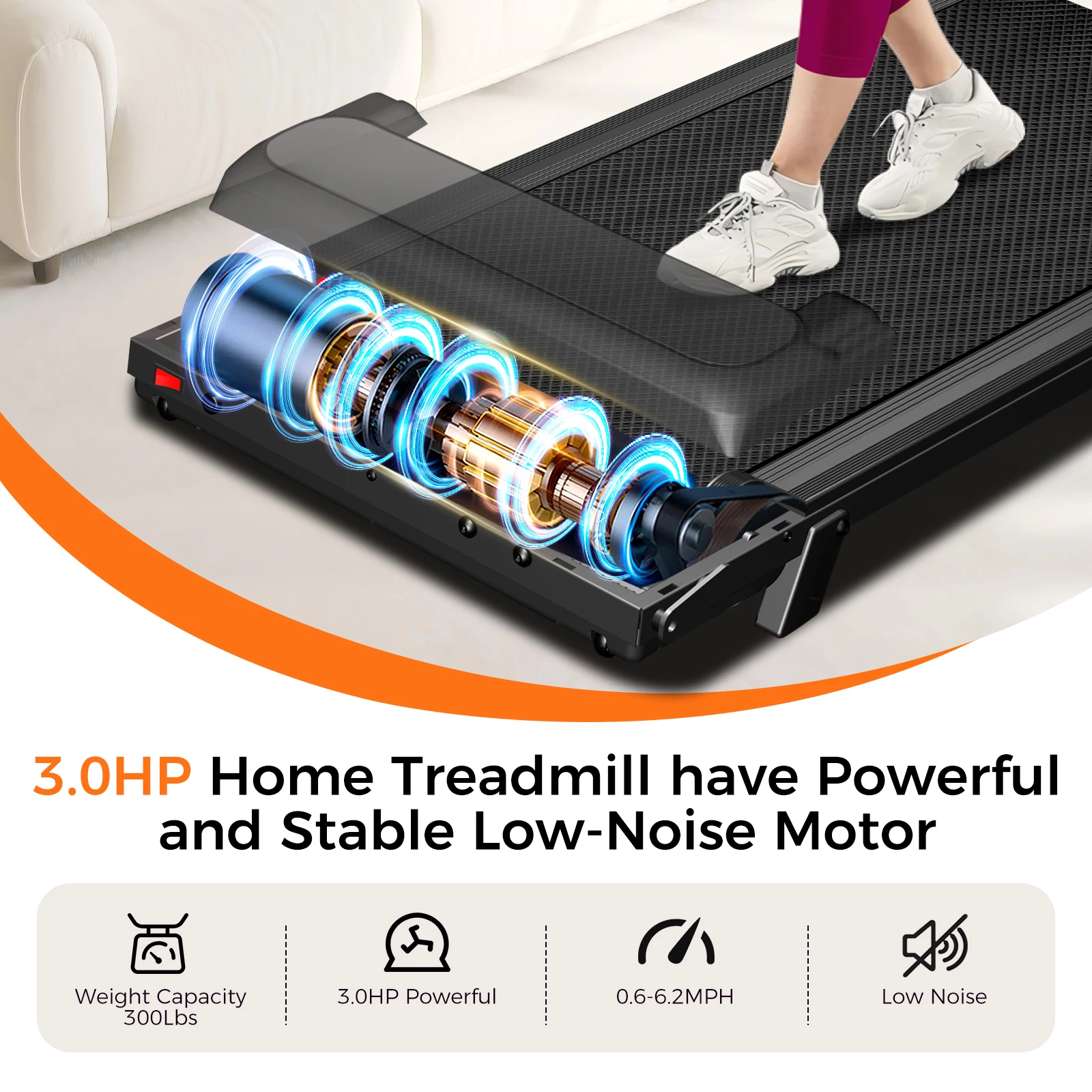 Cheap Portable 2-Sided Walking Pad Treadmill Under Desk Electric Treadmill with LED Display for Home Fitness Cardio Training