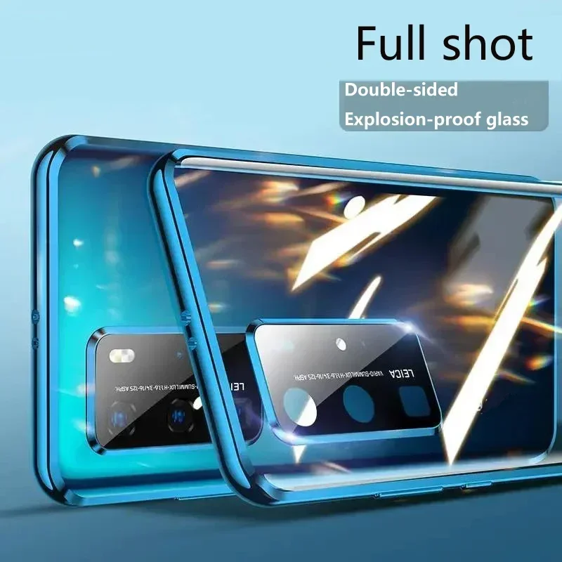 

360 Double Sided Glass Magnetic Phone Case For Honor magic 8 7 6 5 4 Pro 7 6 5 4 Lite 5G Metal Full Camera Lens Protector Cover