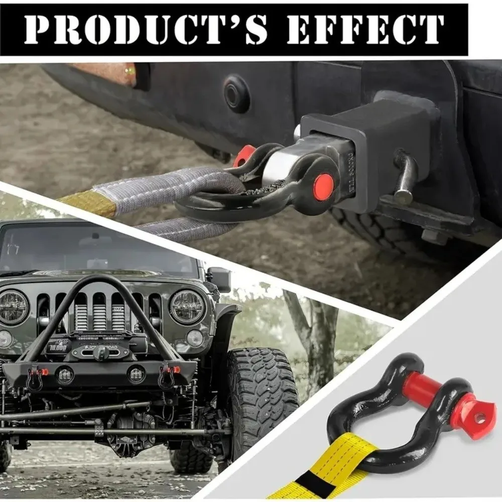 Car Accessories Anti-Rust Tow Shackle U-Shaped Heavy Duty Tow Hook Portable 1/2