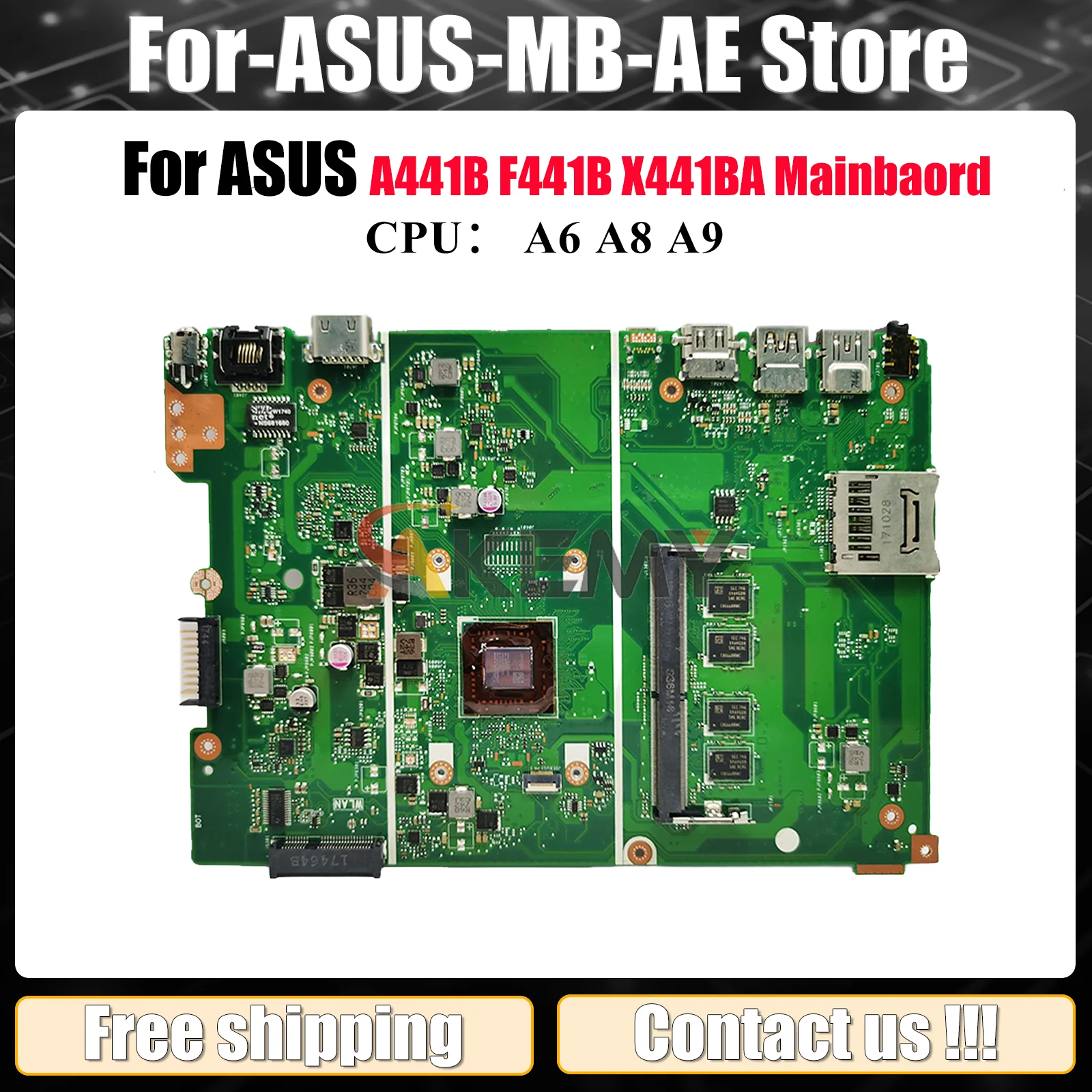 

X441BA Материнская плата для ноутбука ASUS VivoBook F441B X441B A441B X441BA Материнская плата для ноутбука с процессором A6 A8 A9 tests ОК быстрая доставка
