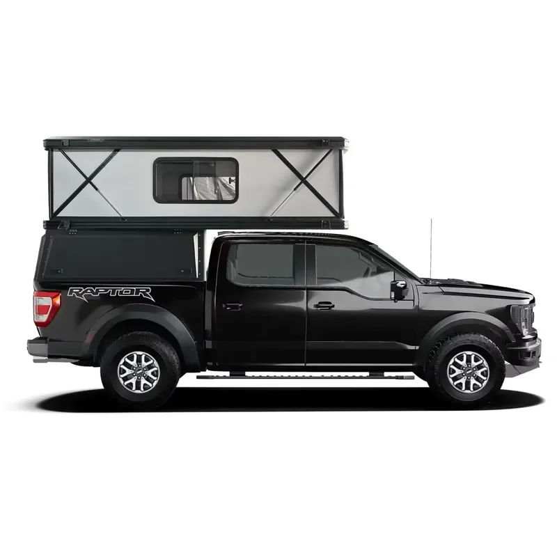 for 2 People Waterproof Aluminum Foldable Car Roof Tent Pickup Off Road Hard Shell Roof for Camping