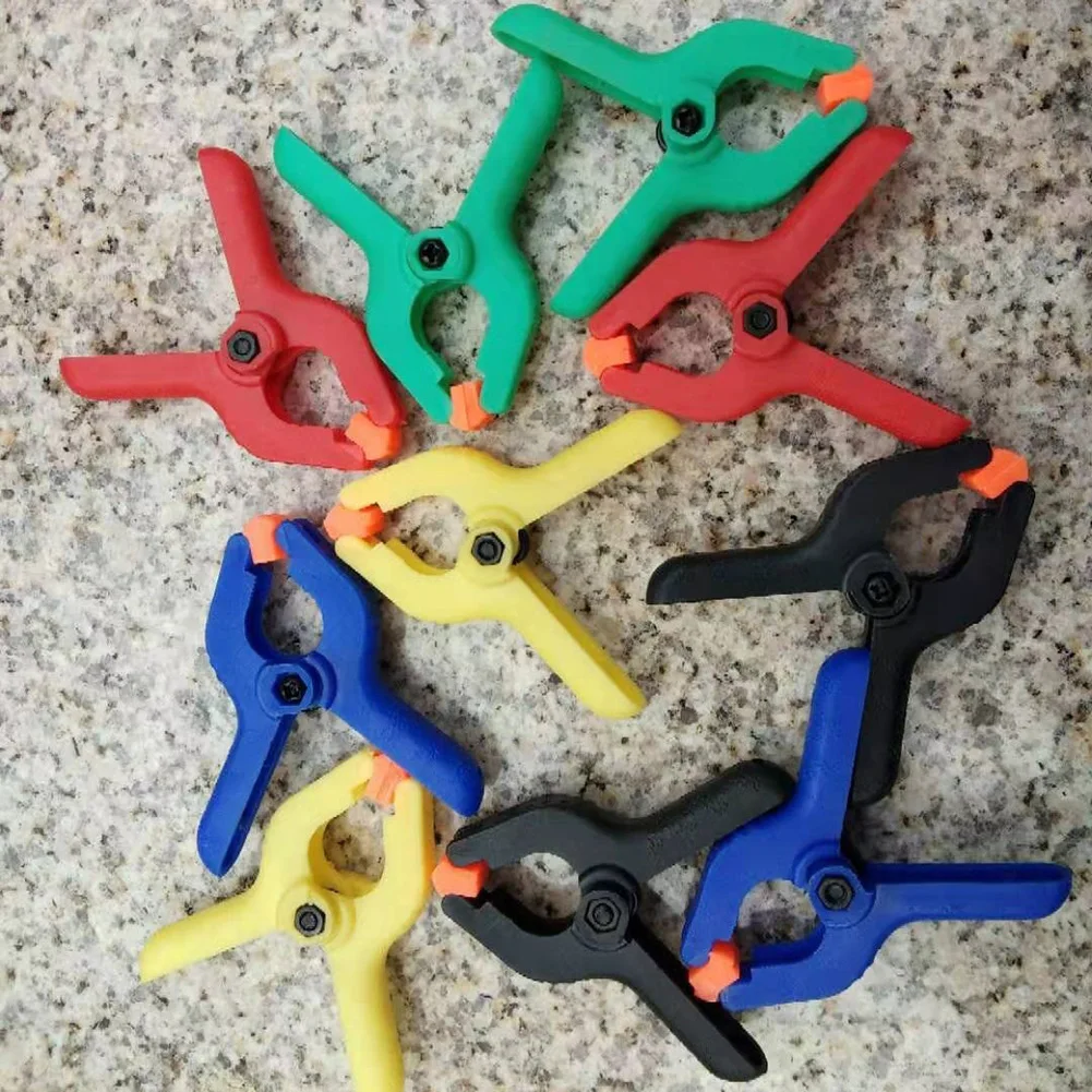10Pcs 2inch Color Spring Clamp Nylon Plastic Carpentry Fixing Clips DIY Woodworking Clamps Photo Studio Background Pipe Clamp